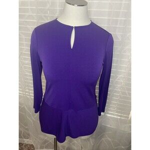 Lauren Ralph Lauren Top Womens XL Purple Keyhole Office Capsule Basic Minimal‎